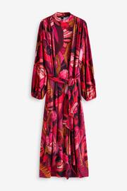 Red Print Long Sleeve Scarf Maxi Dress - Image 6 of 6