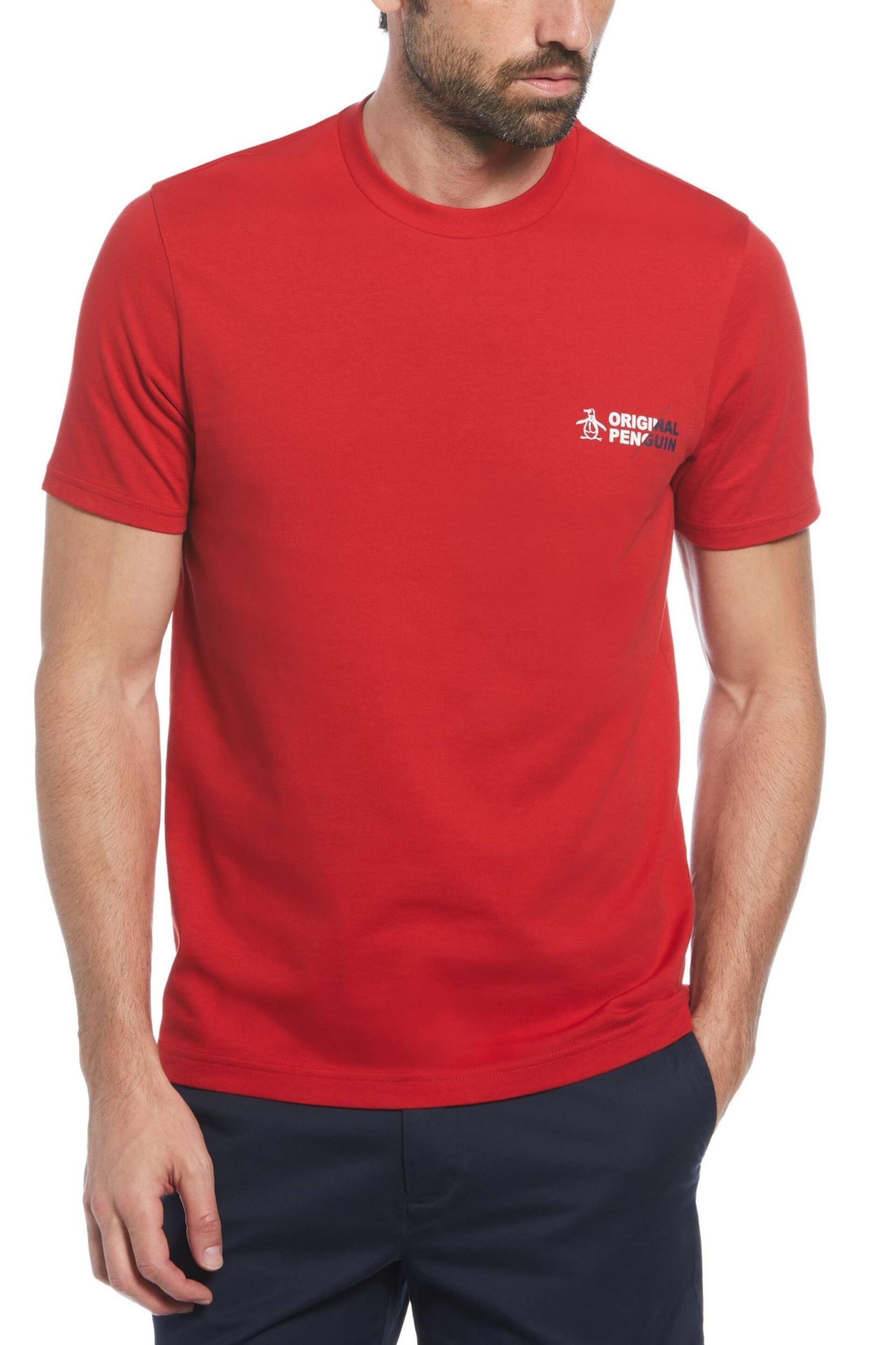 Original Penguin Stacked Spliced Logo T-Shirt - Image 1 of 3