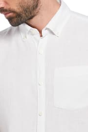 Original Penguin Delave Linen Pocket Short Sleeve White Shirt - Image 3 of 3
