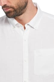 Original Penguin Delave Linen Long Sleeve White Shirt - Image 3 of 4
