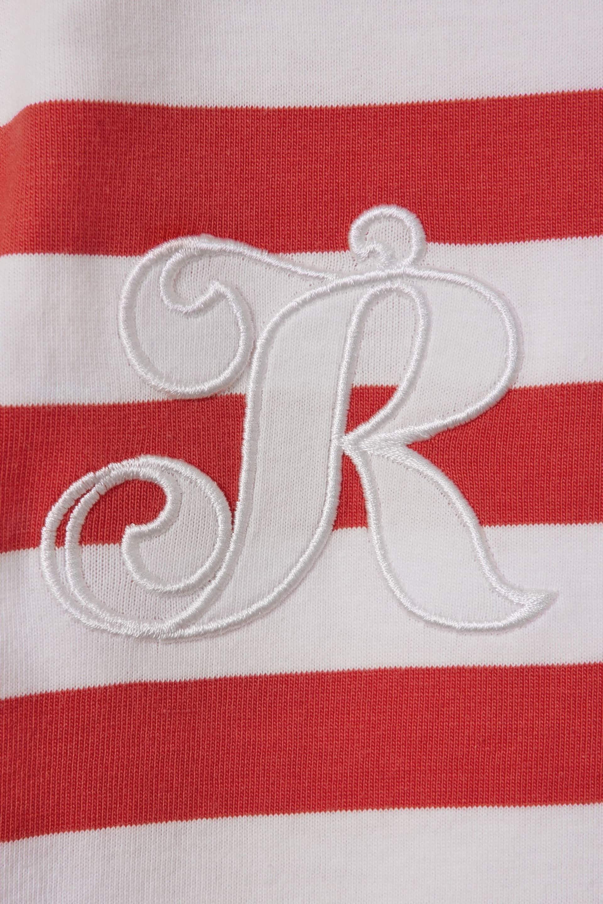 Reiss Red Imogen Senior Cotton Striped Sleeveless Vest - Image 4 of 4