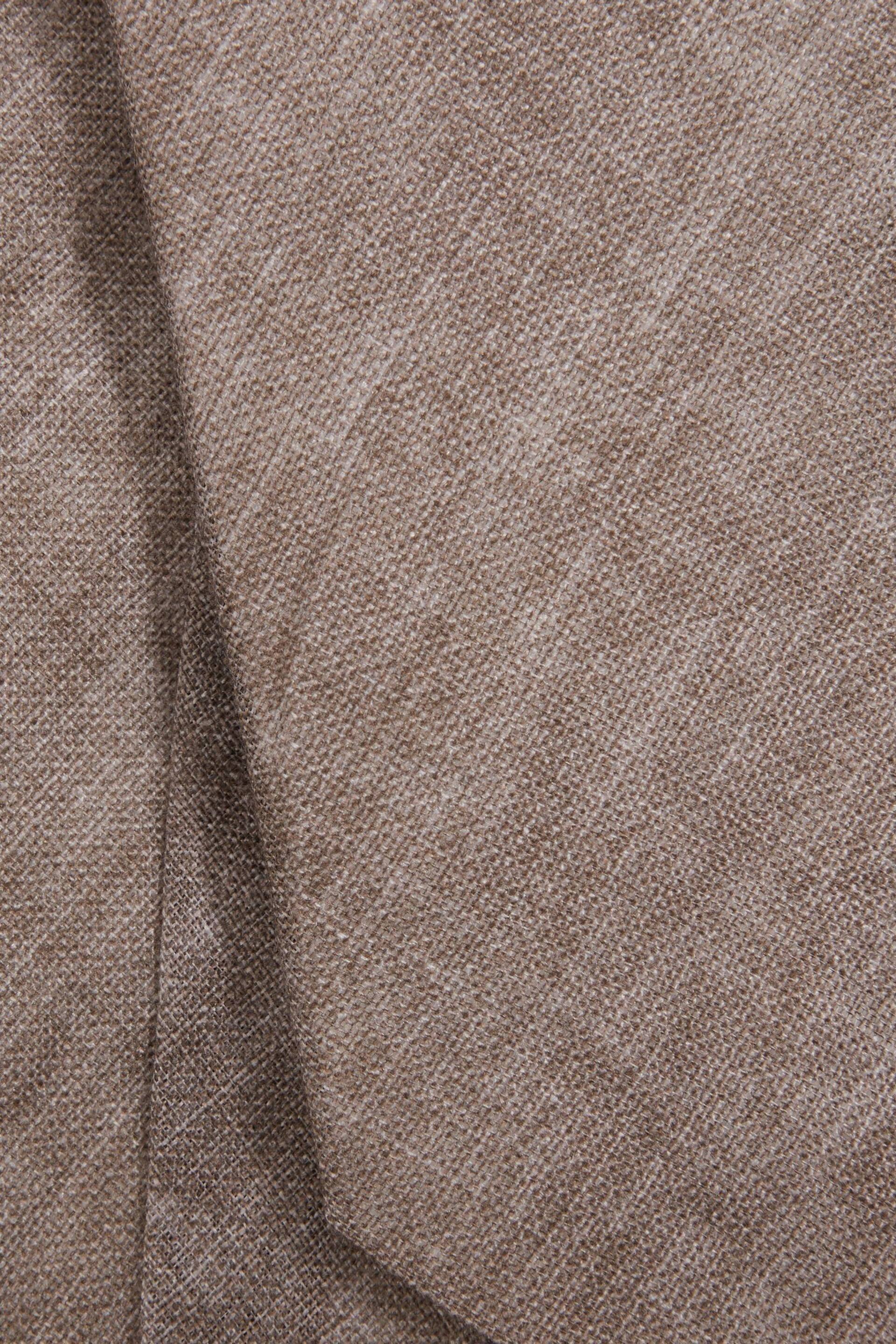 Reiss Light Brown Melange Vitali Linen Tie - Image 5 of 5
