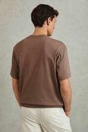Reiss Deep Taupe Tate Oversized Garment Dye T-Shirt - Image 4 of 5