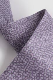 Reiss Orchid Como Silk Geometric Print Tie - Image 3 of 5