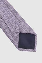 Reiss Orchid Como Silk Geometric Print Tie - Image 4 of 5