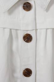Reiss White Heidi Petite Viscose Linen Belted Midi Dress - Image 6 of 7