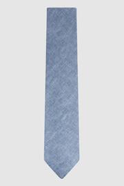 Reiss Denim Melange Vitali Linen Tie - Image 1 of 5