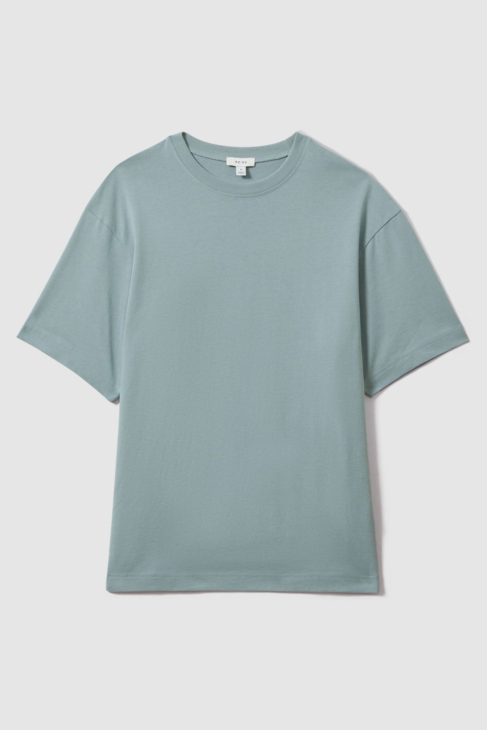 Reiss Faded Denim Tate Oversized Garment Dye T-Shirt - Image 2 of 6