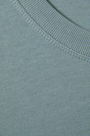 Reiss Faded Denim Tate Oversized Garment Dye T-Shirt - Image 6 of 6