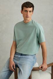 Reiss Canton Green Tate Oversized Garment Dye T-Shirt - Image 1 of 5