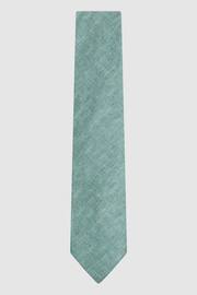 Reiss Pistachio Melange Vitali Linen Tie - Image 1 of 5