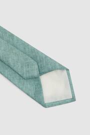 Reiss Pistachio Melange Vitali Linen Tie - Image 4 of 5