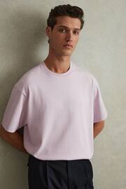 Reiss Light Lilac Tate Oversized Garment Dye T-Shirt - Image 1 of 5