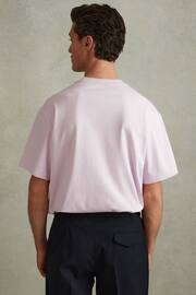 Reiss Light Lilac Tate Oversized Garment Dye T-Shirt - Image 4 of 5