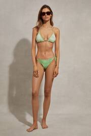 Reiss Green/Cream Thia Palm Tree Print Bikini Top - Image 3 of 6