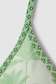 Reiss Green/Cream Thia Palm Tree Print Bikini Top - Image 6 of 6