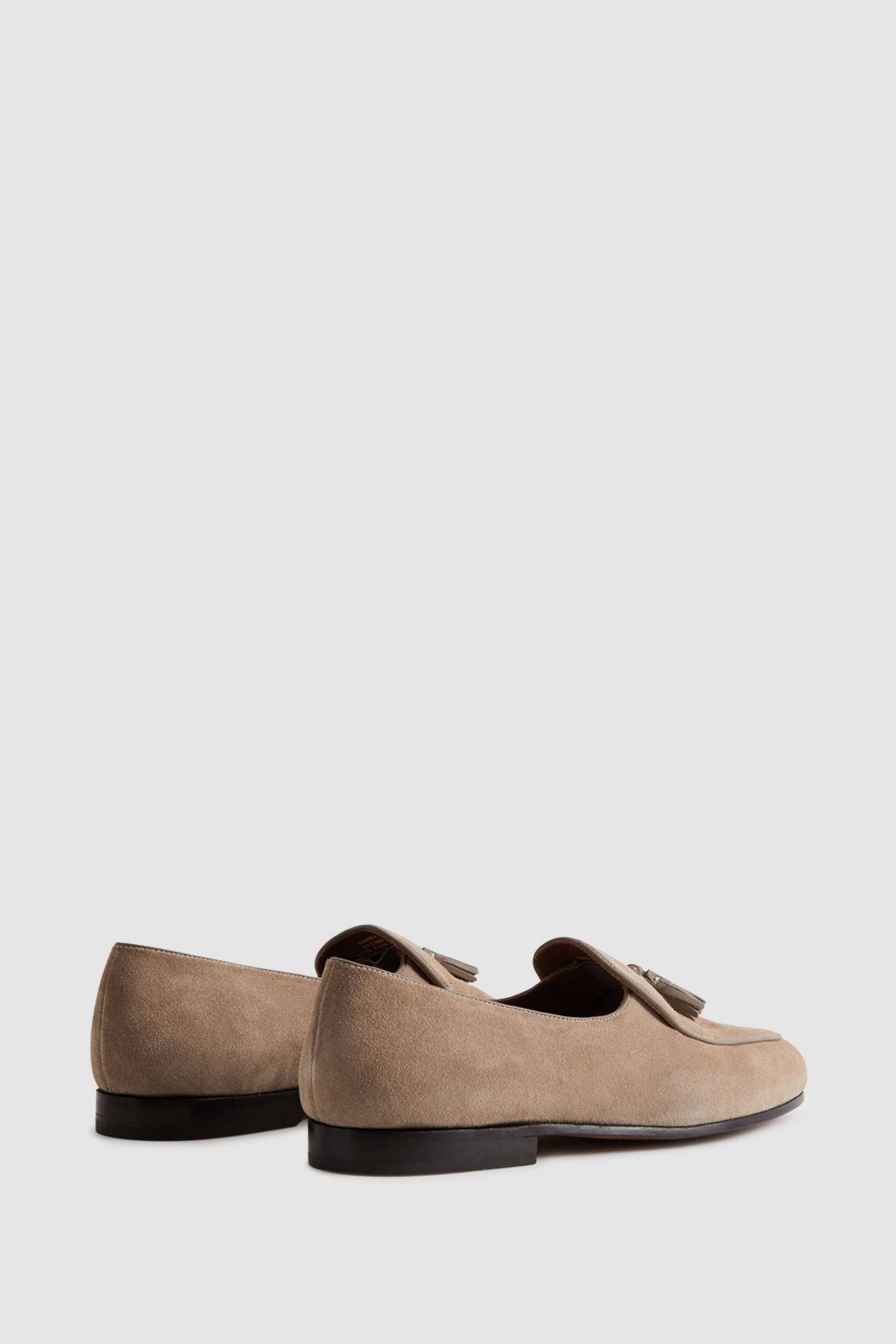 Reiss Taupe Harry Suede Slip-On Belgian Loafers - Image 4 of 5