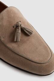 Reiss Taupe Harry Suede Slip-On Belgian Loafers - Image 5 of 5