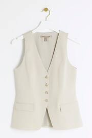 River Island Green Petite Fitted Longline Waistcoat - Image 5 of 6