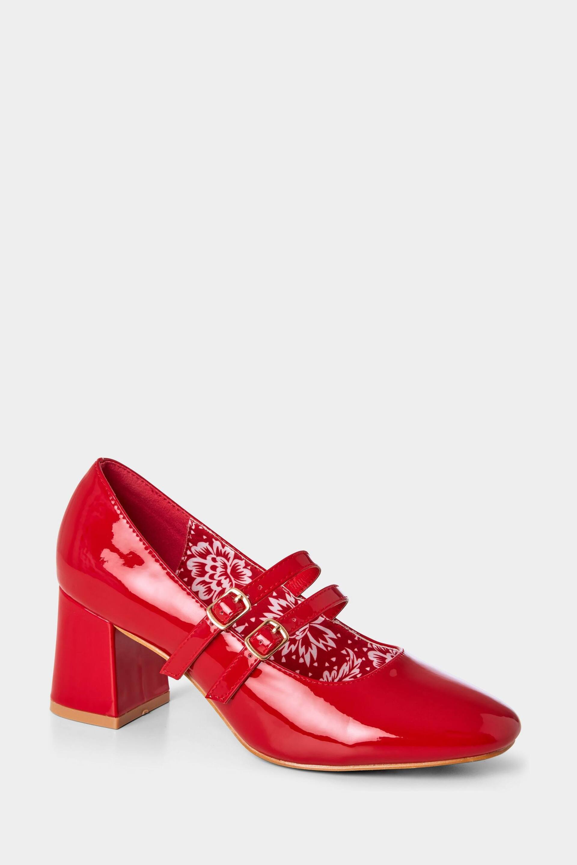 Joe Browns Red Twin Strap Mary Jane Heels - Image 3 of 4