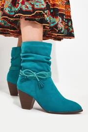 Joe Browns Green Teal Tassel Bow Ankle Boots - Image 5 of 5