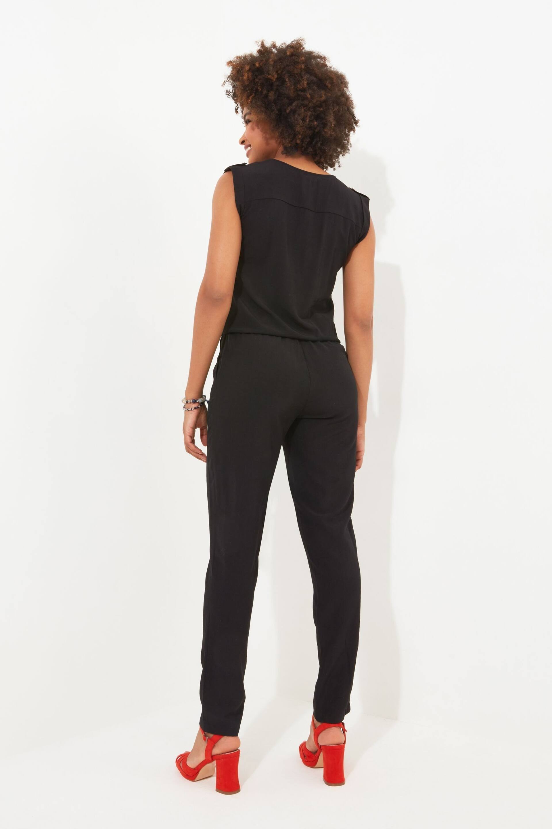Joe Browns Black Relaxed Fit Zip Front Jumpsuit - Image 2 of 6