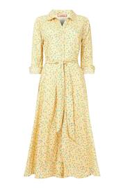Joe Browns Yellow Petite Spring Floral Midi Shirt Dress - Image 4 of 4