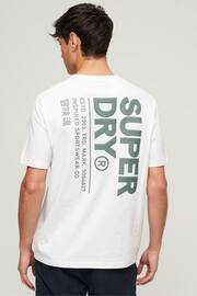 Superdry White Loose Fit Utility Sport Logo T-Shirt - Image 2 of 5
