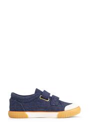 Start Rite Blue Sandy Beach Denim Washable Canvas Double Rip Tape Summer Shoes - Image 2 of 6