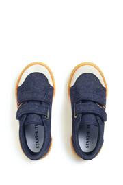 Start Rite Blue Sandy Beach Denim Washable Canvas Double Rip Tape Summer Shoes - Image 4 of 6