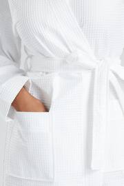 Loungeable White Cotton Waffle Robe - Image 5 of 7