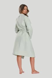 Loungeable Natural Sage Cotton Waffle Robe - Image 3 of 6