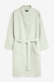 Loungeable Natural Sage Cotton Waffle Robe - Image 6 of 6