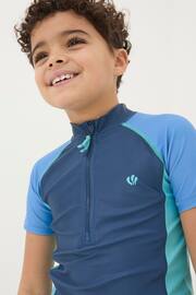 FatFace Blue Colour Block Rash Vest - Image 3 of 4