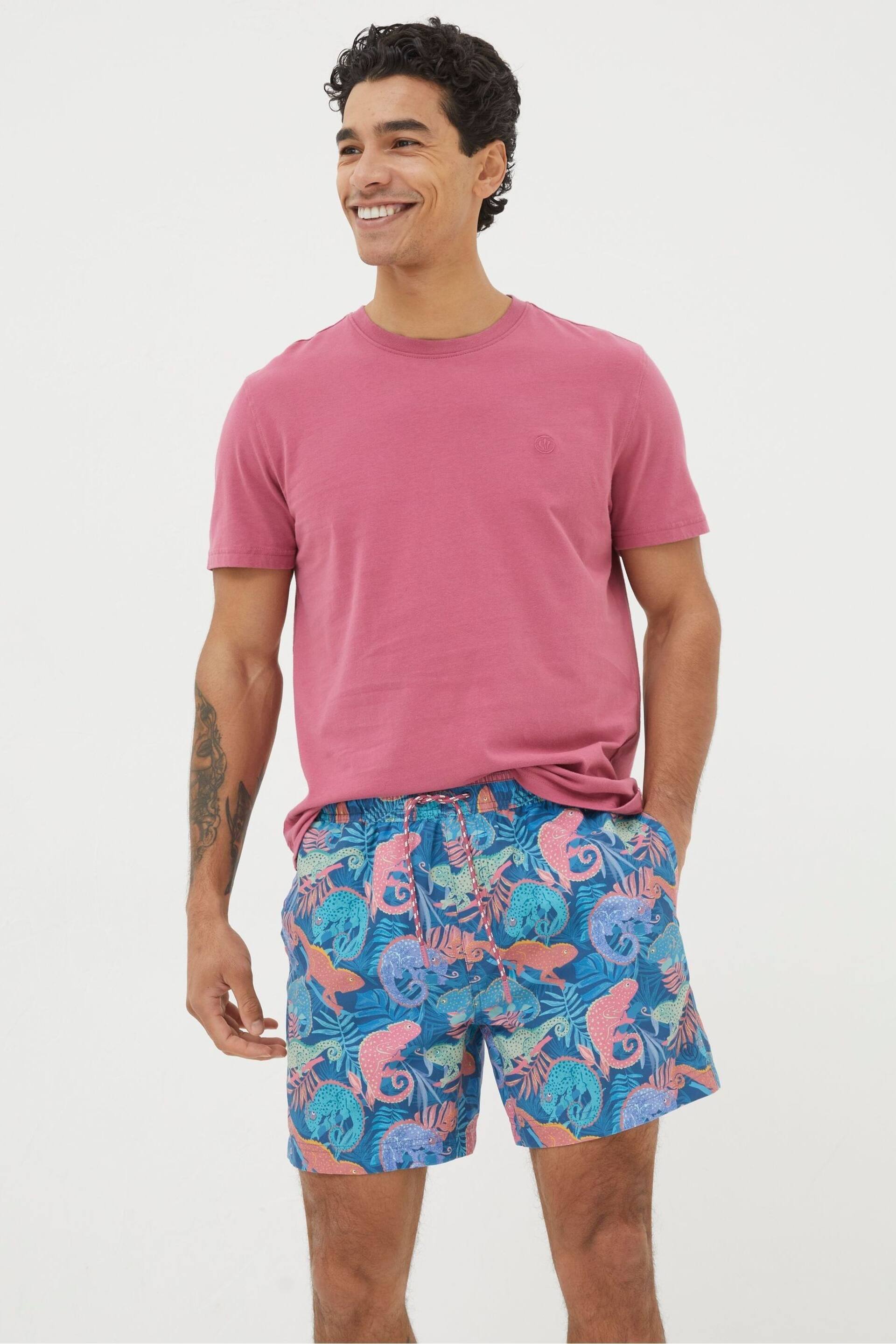 FatFace Blue Trevose Chameleon Swim Shorts - Image 1 of 4