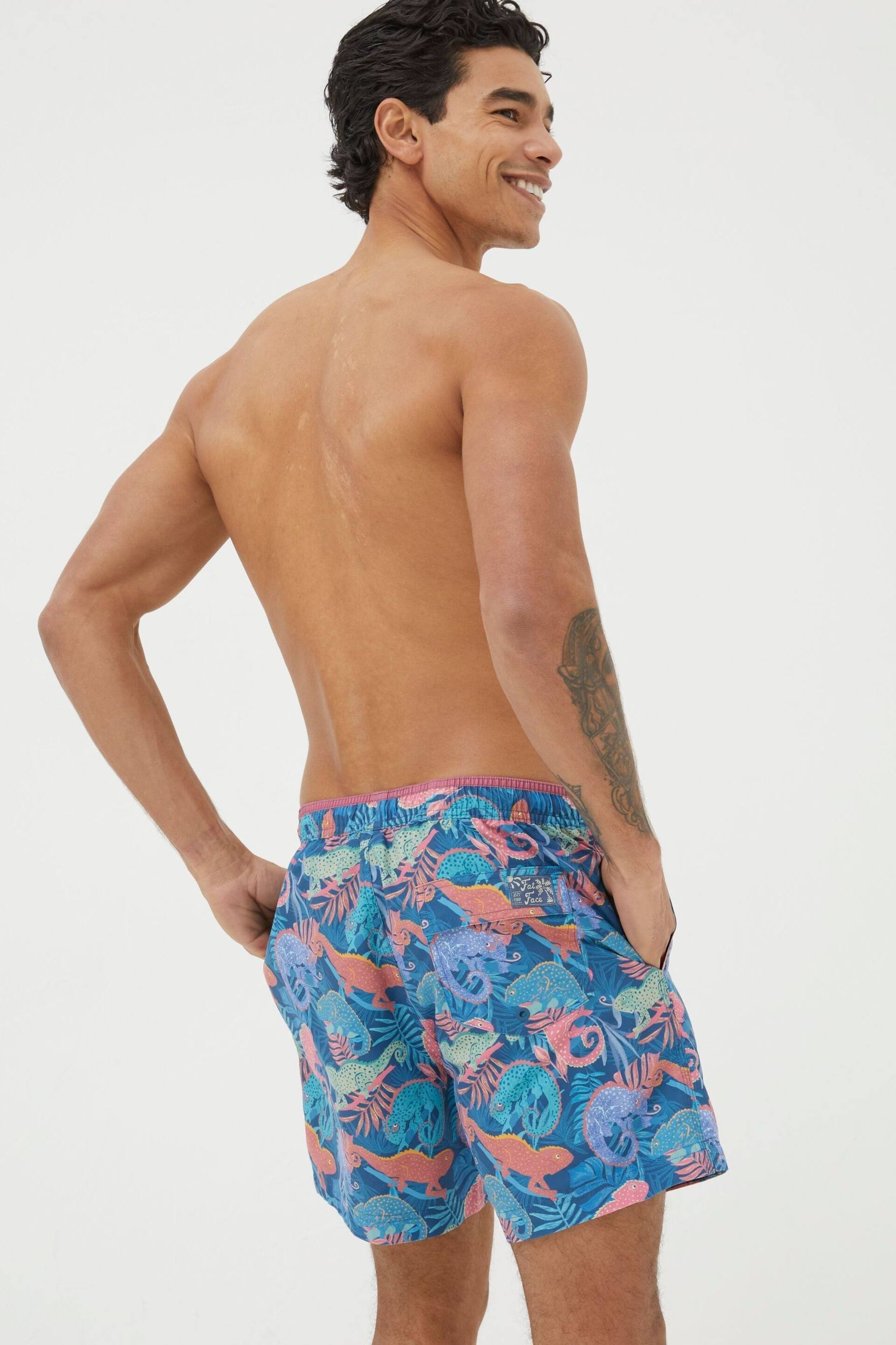 FatFace Blue Trevose Chameleon Swim Shorts - Image 2 of 4