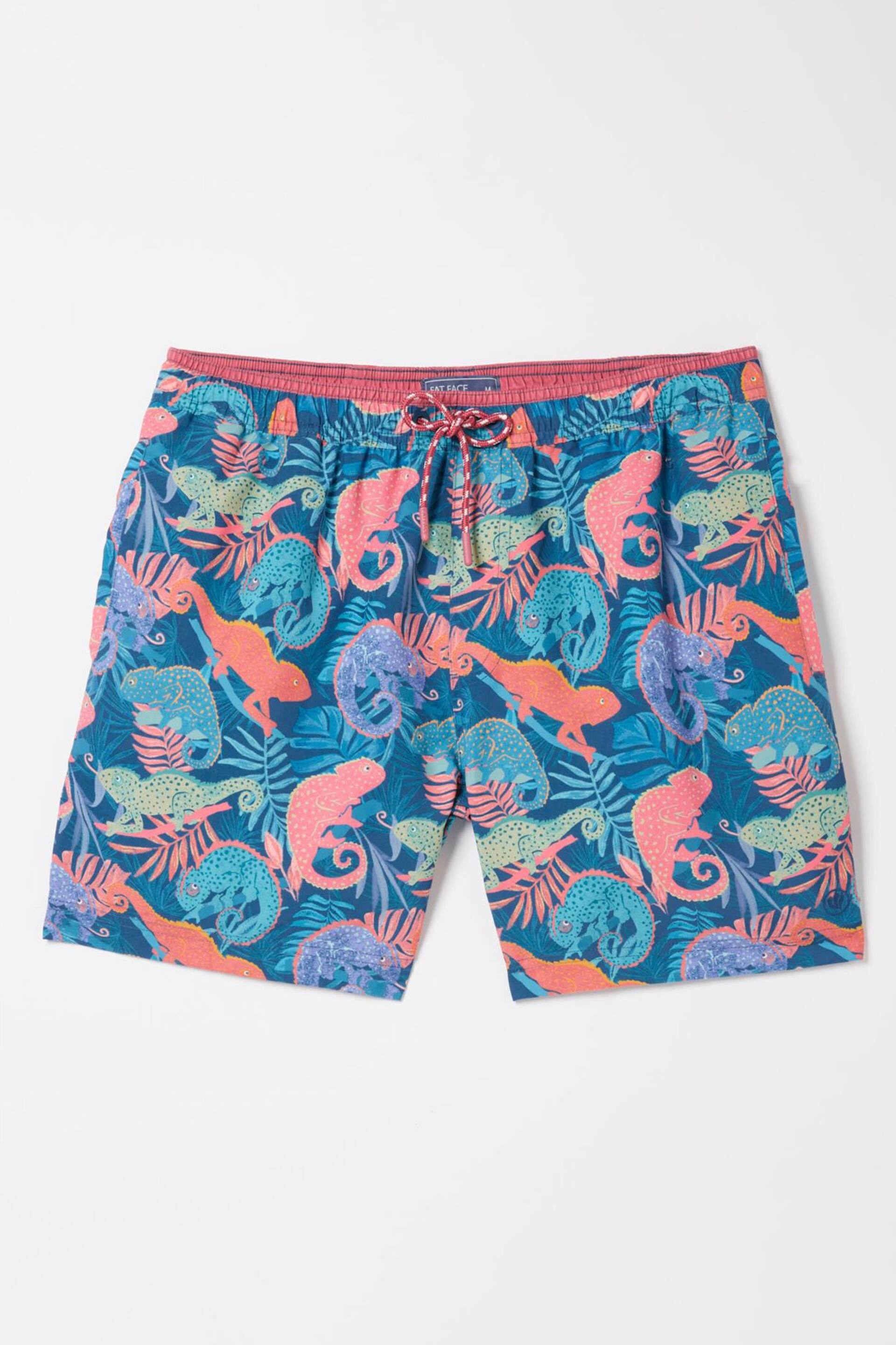 FatFace Blue Trevose Chameleon Swim Shorts - Image 4 of 4