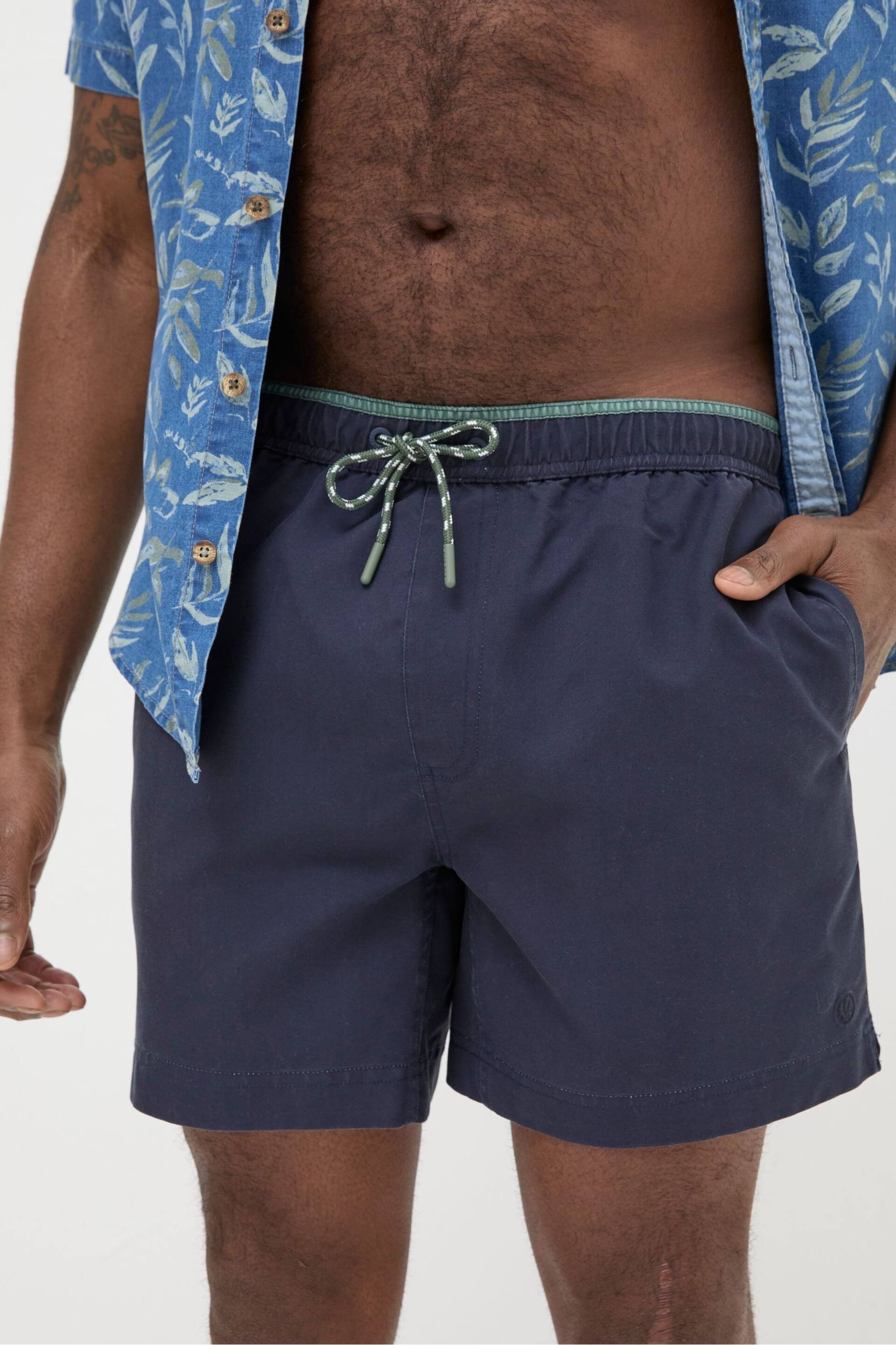 FatFace Blue Trevose Plain Swim Shorts - Image 1 of 5