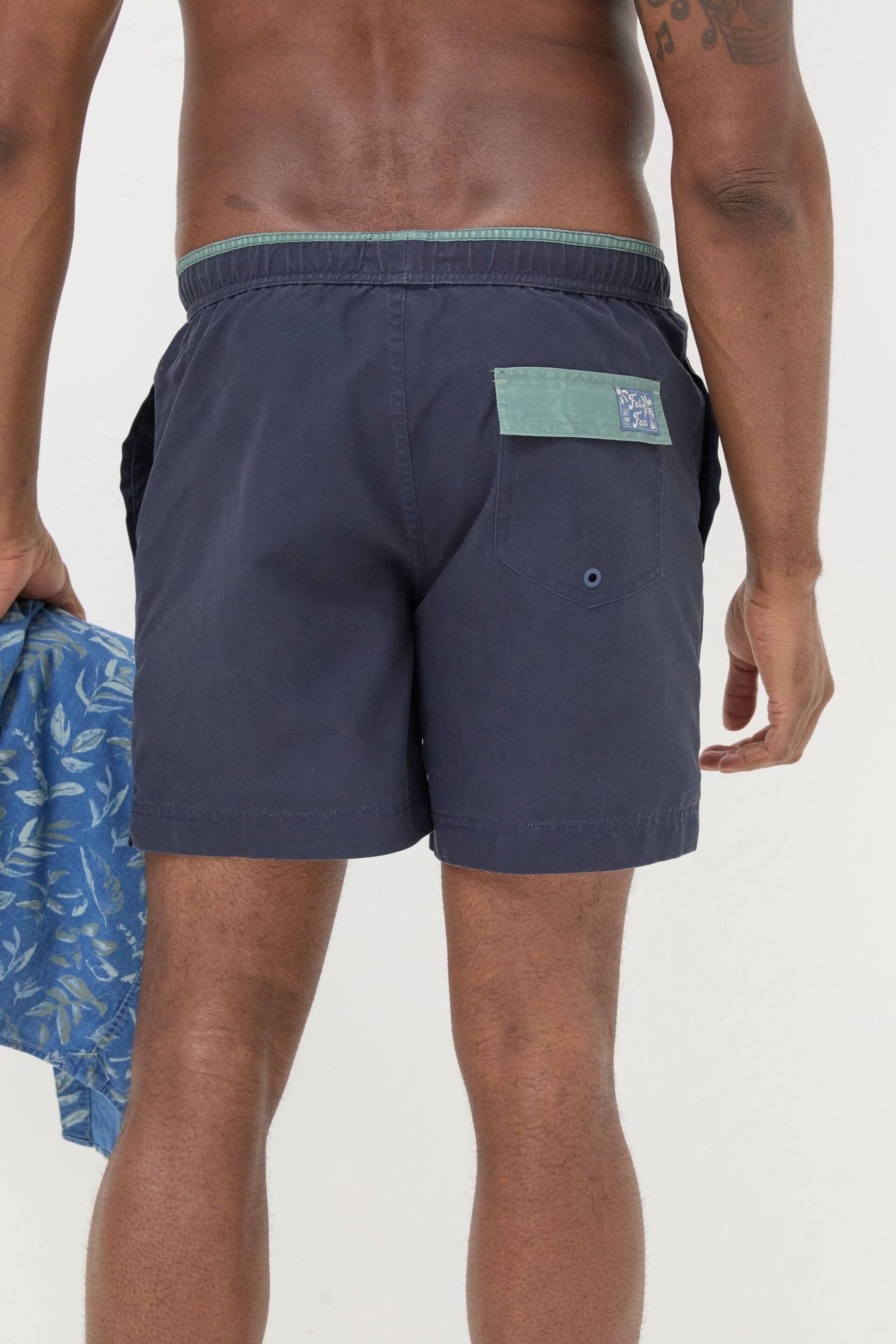 FatFace Blue Trevose Plain Swim Shorts - Image 2 of 5