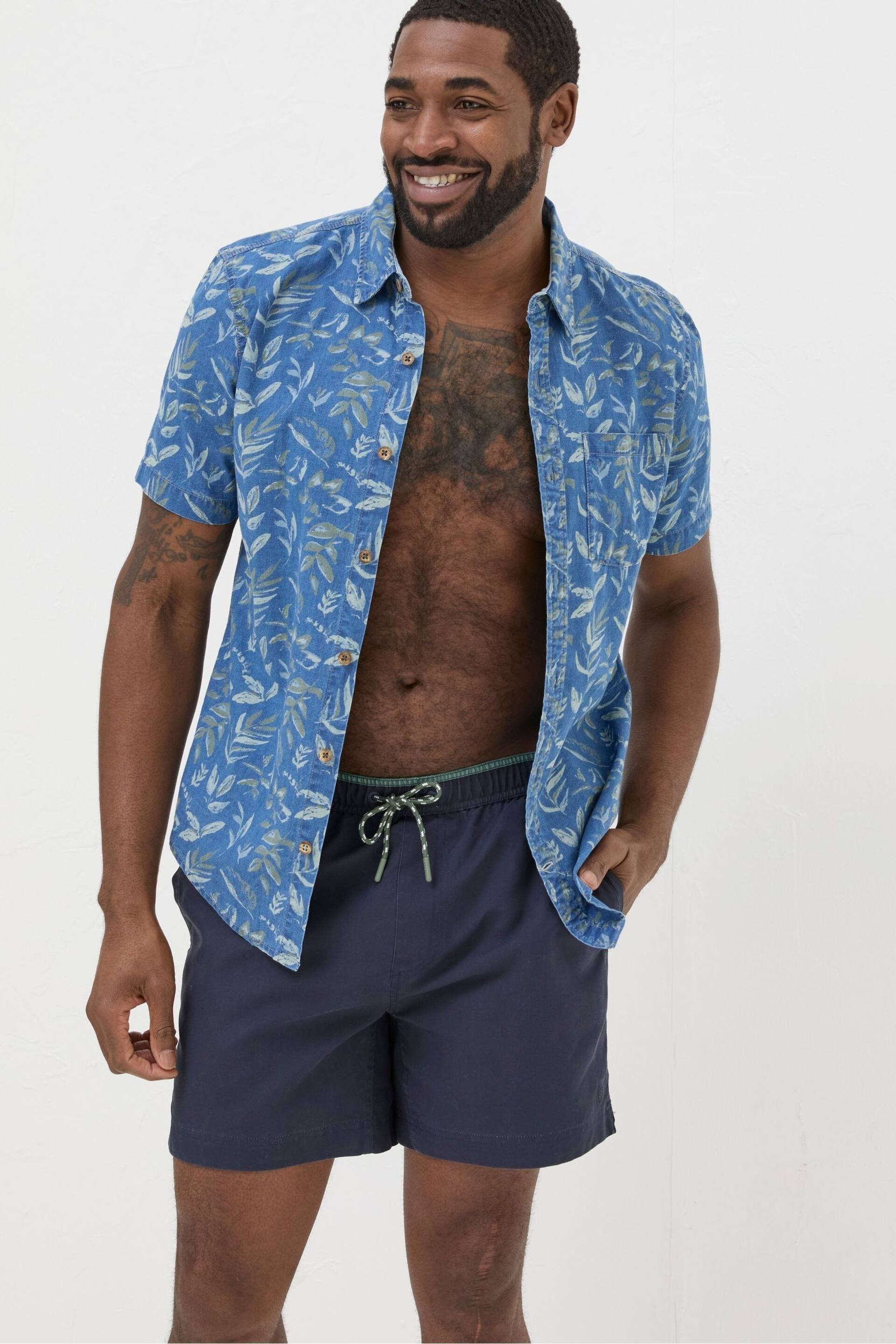 FatFace Blue Trevose Plain Swim Shorts - Image 3 of 5