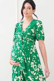 Seraphine Green Tie Front Midi Maternity Dress - Image 7 of 9