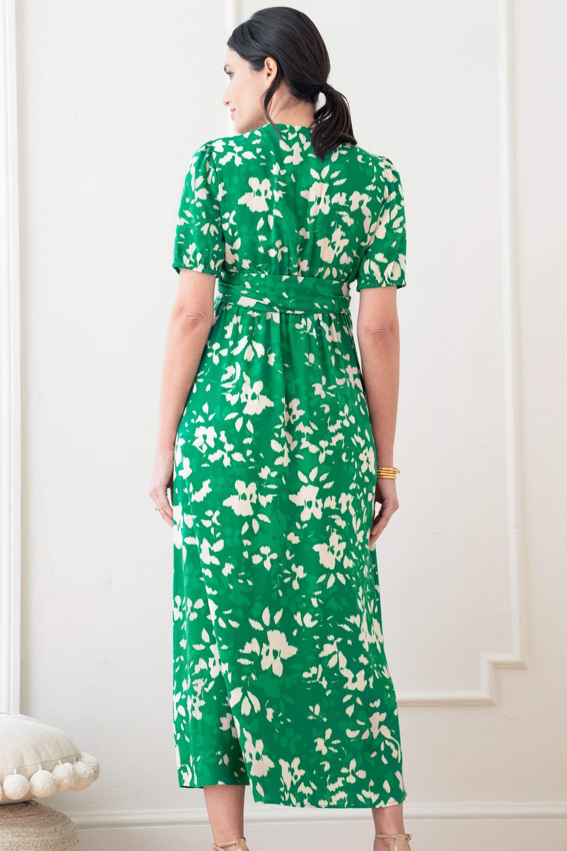 Seraphine Green Tie Front Midi Maternity Dress - Image 9 of 9