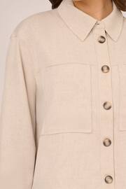 Adrianna Papell Natural Solid Long Sleeve Button Up Utility Unlined Jacket - Image 5 of 7