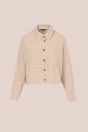 Adrianna Papell Natural Solid Long Sleeve Button Up Utility Unlined Jacket - Image 6 of 7