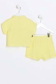 River Island Yellow Mini Girls Linen Tie Front Set - Image 2 of 5
