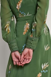 Monsoon Green Erin Embroidered Shirt Dress - Image 4 of 5