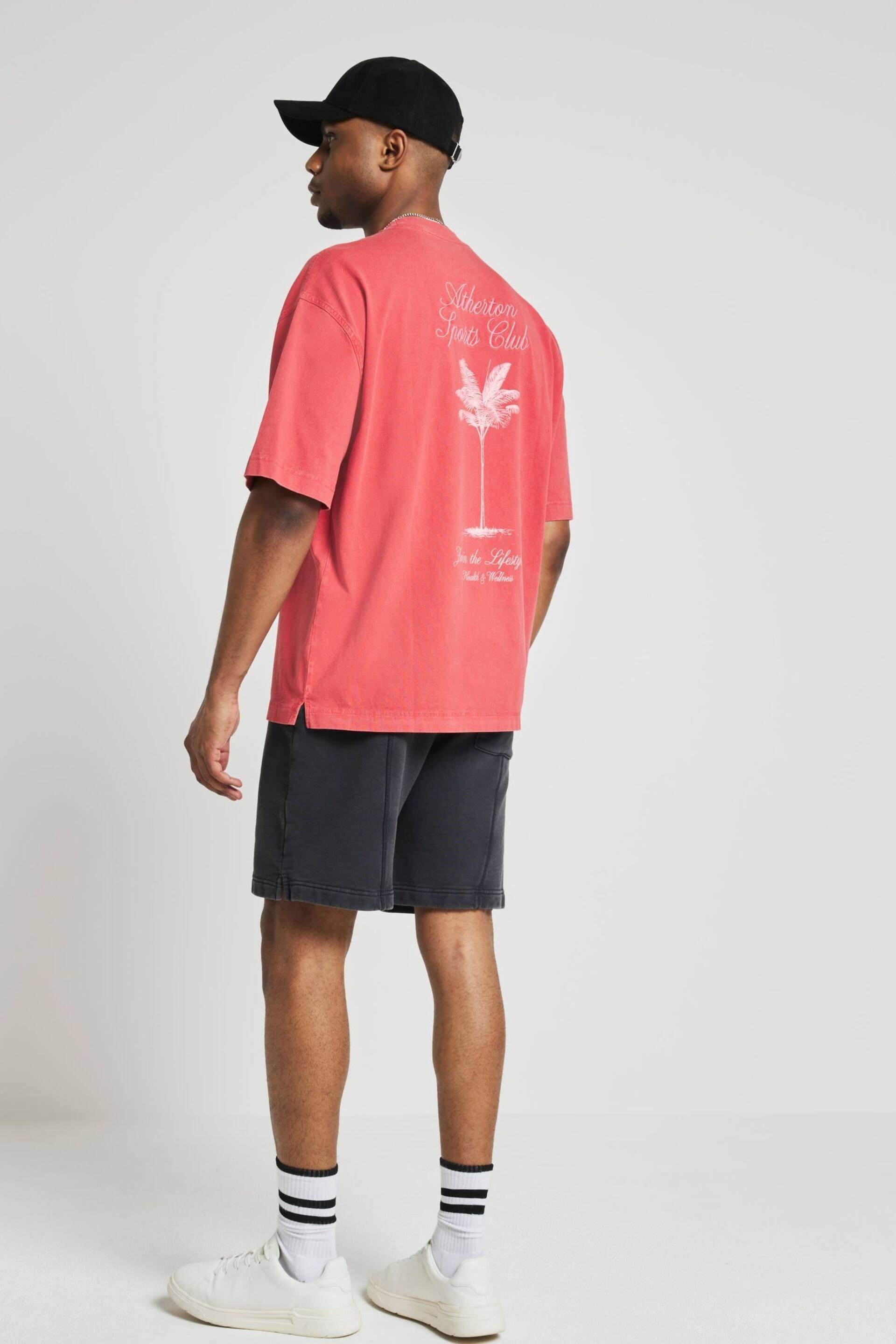 River Island Red Regular Fit Atherton Sports T-Shirt - Image 1 of 4