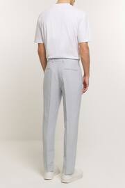 River Island Blue Slim Linen Suit: Trousers - Image 2 of 3