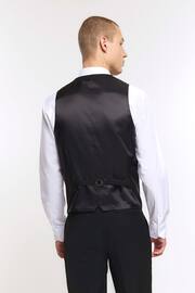 River Island Black Plain Suit Waistcoat - Image 2 of 4