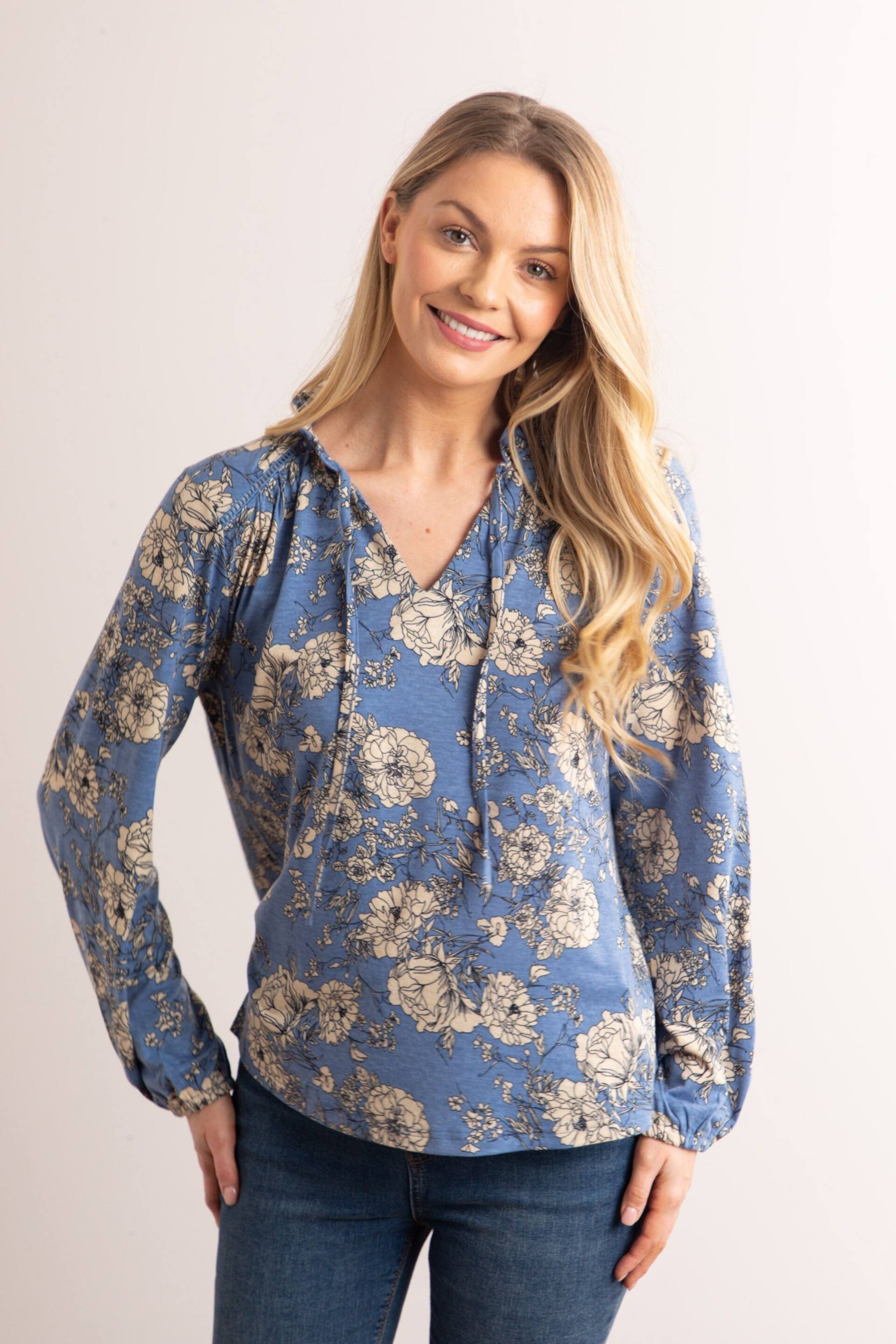 Lakeland Clothing Blue Mia Jersey Blouse - Image 1 of 5